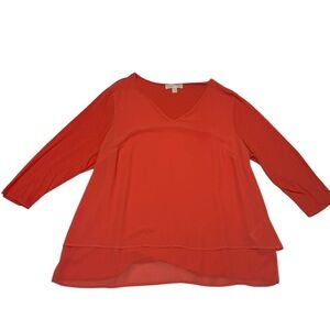 Michael Kors Red Layered Blouse